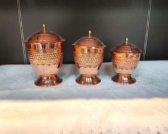 Copper jar,handmade copper canister,sugar coffee and tea canister,seasoning container, kitchen decor, hammered copper box, anniversary gifts