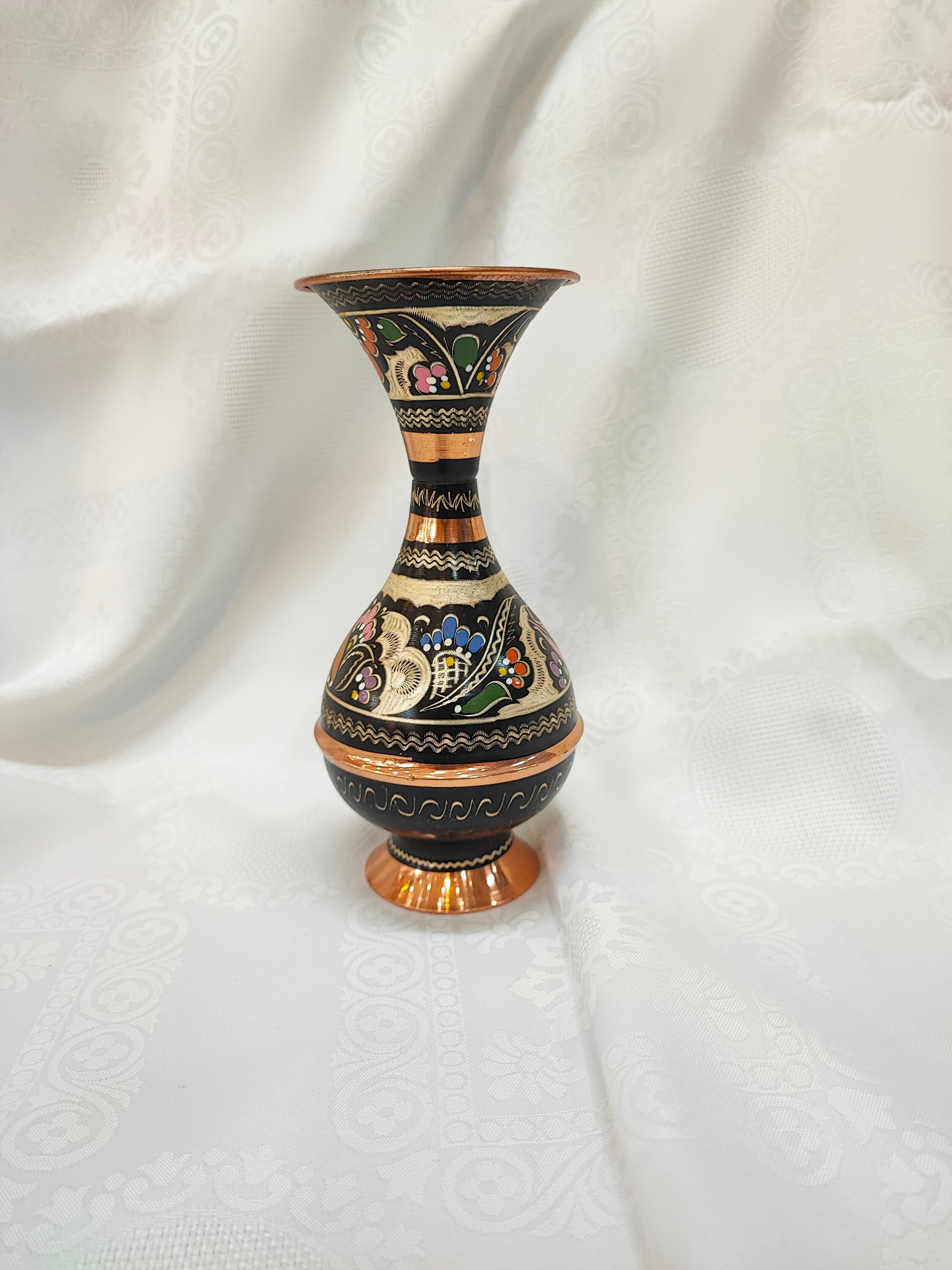 銅器の花瓶・飾り壺・彫刻 高岡銅器】朱銅 耳付き 花器 花瓶 花入 飾り壺 インテリア置物