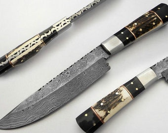 Couteau Damas exquis | Collection de couteaux de chef artisanaux