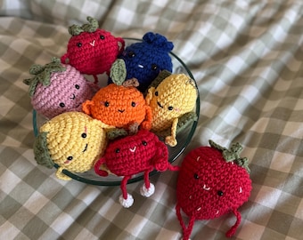 Long-limbed Crochet Fruit and Vegetables Keychain