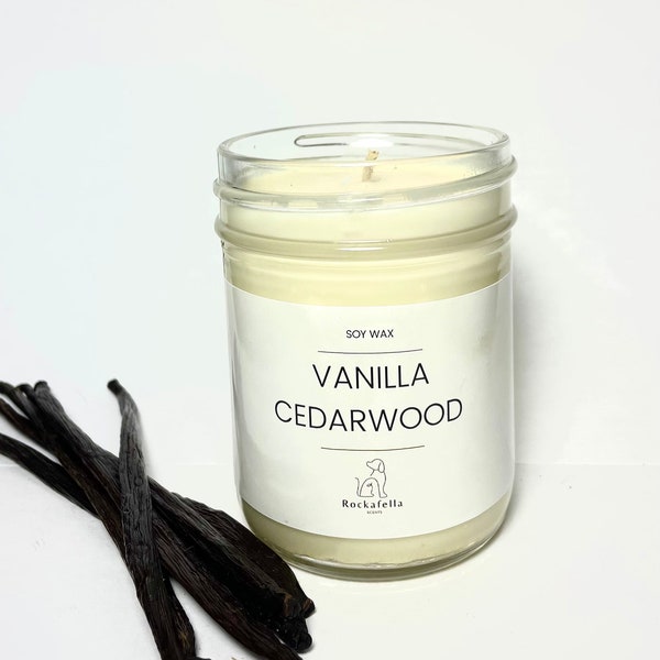 Vanilla Cedarwood Hand Poured Soy Wax Candle