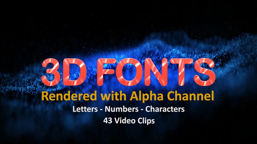3D Animated Red Alphabet Logo Letters Numbers Characters 3D Etsy