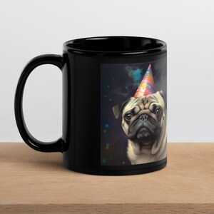 MUG Party Pug Two Sizes Large Medium Coffee Mug Tea Cup Office Home Black Beige Red Gift Nerdy Funny Mug Fun