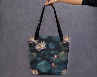 BAG Lotus, Water Lily, Shopping Bag, Sustainable, Gift, Daily Bag, Work Bag, Handbag, Shoulder Bag, Elegant, Urban