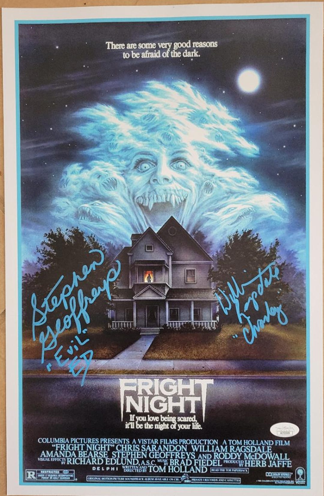 William Ragsdale & Stephen Geoffreys Signed 11x17 Fright Night