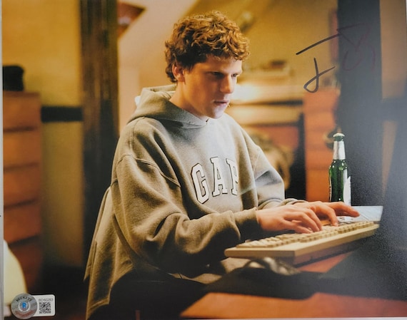 Jesse Eisenberg signed 8x10 photo Mark Zuckerberg the Social Network  Beckett coa