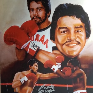 Roberto Duran signiert 16x20 Montage Giclee JSA coa