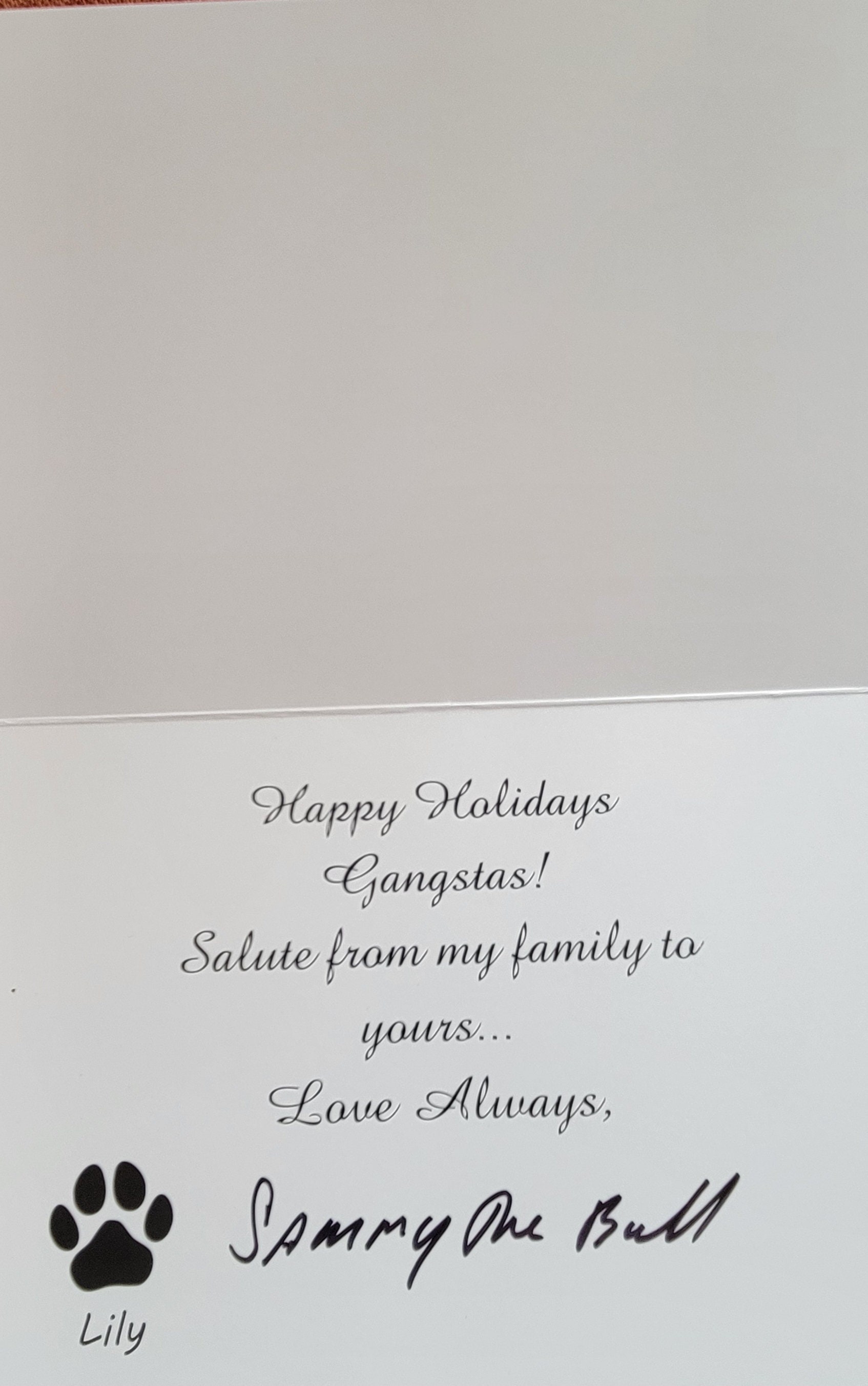 Sammy the Bull Gravano signed Happy Holidays card John Gotti JSA coa