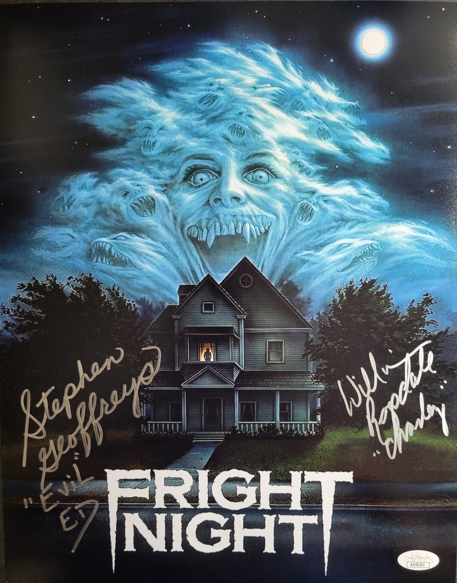 William Ragsdale & Stephen Geoffreys Signed 11x14 Fright Night