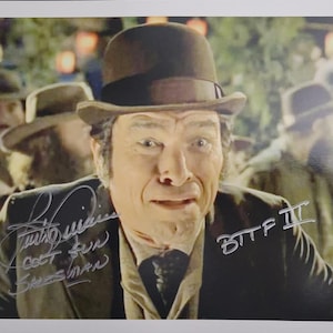Burton Gilliam signed 8x10 photo with Michael J Fox Back to the Future 2 Beckett coa