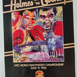 Larry Holmes & Gerry Cooney signed Leroy Neiman fight poster JSA coa