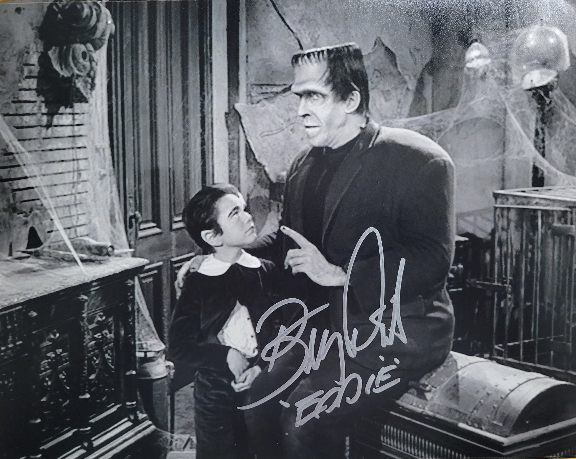Butch Patrick Eddie Munster Signed 8x10 Photo With Herman The Munsters Butch Patrick Eddie Munster Signed 8x10 Photo With Herman The Munsters