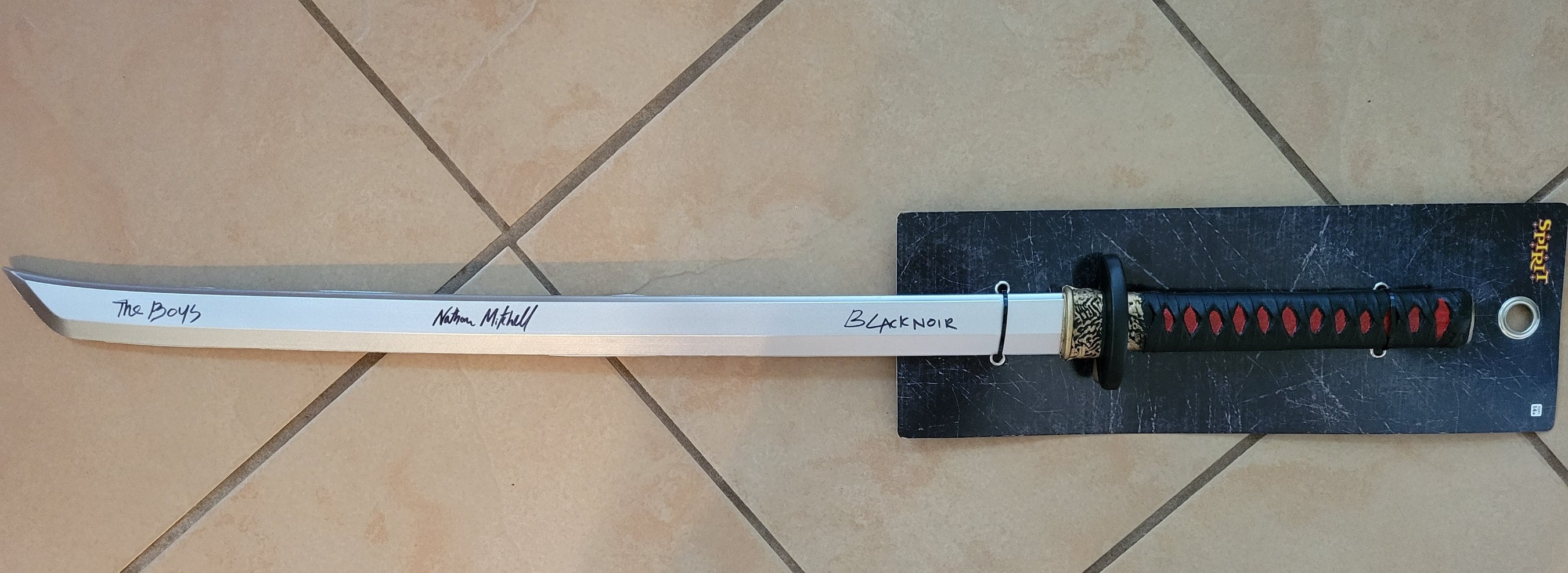 Nathan Mitchell Signed Toy Sword Black Noir the Boys JSA Coa Etsy