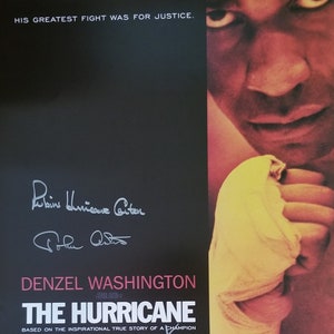 Rubin Hurricane Carter John Artis Vinny Pastore ha firmato il poster di HURRICANE JSA coa