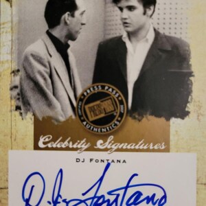 DJ Fontana signierte Press Pass zertifizierte authentische Karte Elvis Presley Schlagzeuger Blue Moon Boys