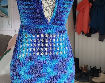 Patron de robe en velours au crochet