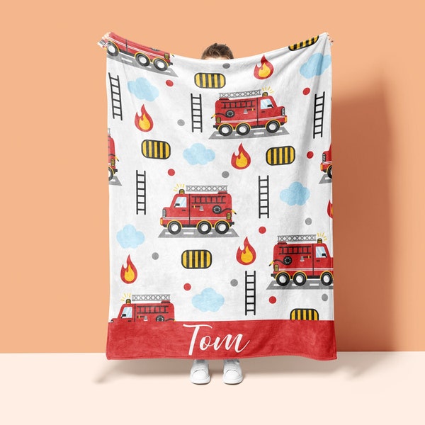 Fire Truck Blanket Etsy
