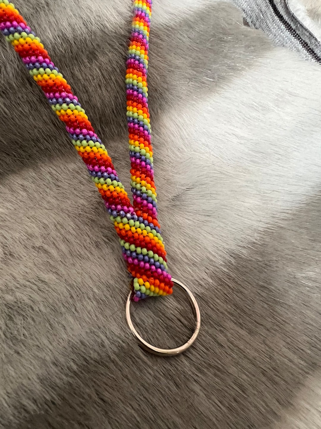 Peyote Stitch Beaded Lanyard Etsy