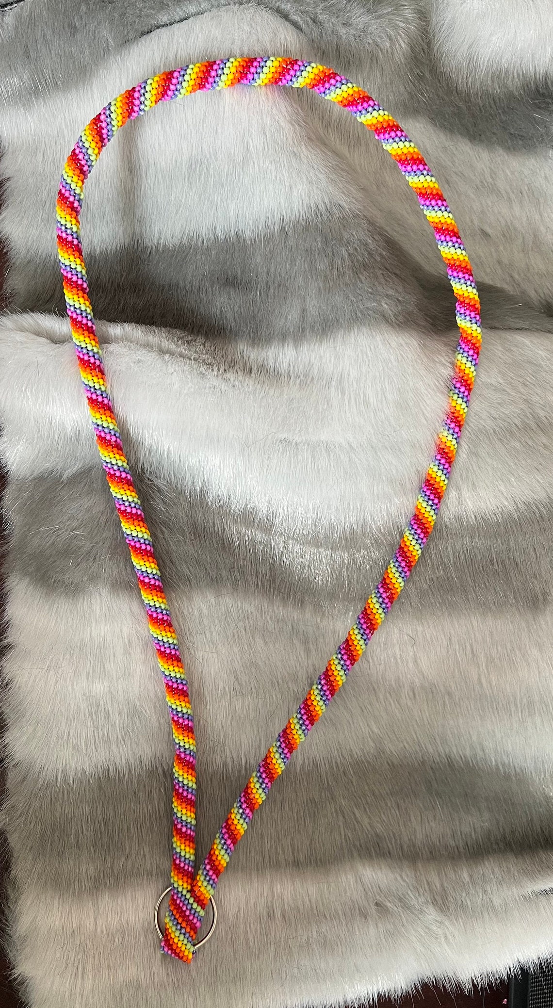 Peyote Stitch Beaded Lanyard Etsy