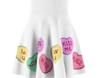 Valentine's Candy Heart Skater Skirt