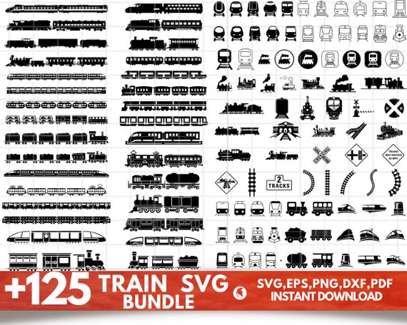 Train SVG Bundle - Train PNG Bundle - Train Clipart - Train SVG Cut Files For Cricut - Locomotive Svg, Choo Choo Train Svg, Steam Engine Svg