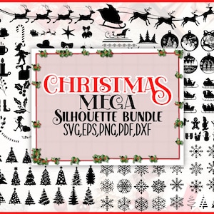 CHRISTMAS SVG Bundle, CHRISTMAS Clipart, Christmas Cut Files, Christmas Svg Files For Cricut, Christmas silhouette, santa silhouette, cricut
