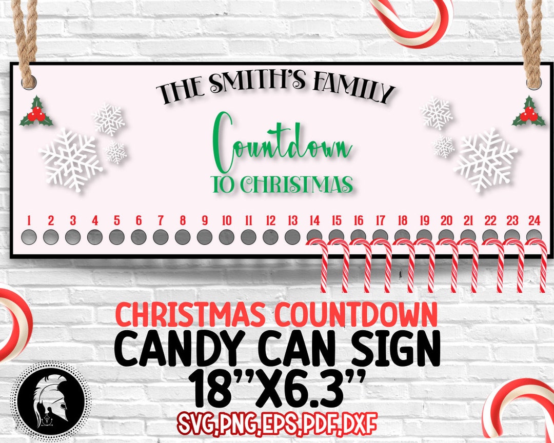 DIGITAL FILE, Christmas Candy Cane Countdown, Files