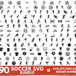 SOCCER Svg Bundle, SOCCER Svg Cut Files Pour Cricut,Soccer Mom Svg Bundle,Football Clipart,Football Svg Bundle, Soccer Shirt Svg, Sports svg