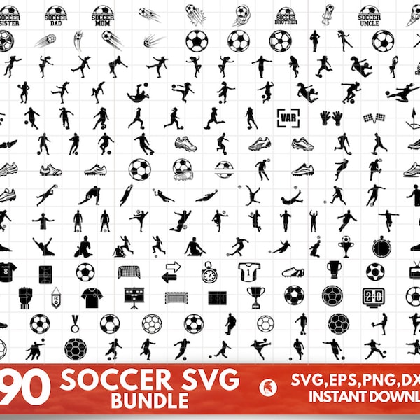 SOCCER Svg Bundle, SOCCER Svg Cut Files Pour Cricut,Soccer Mom Svg Bundle,Football Clipart,Football Svg Bundle, Soccer Shirt Svg, Sports svg