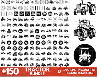 Tractor SVG Bundle, Tractor PNG Bundle, Tractor Clipart, Tractor SVG Cut Files For Cricut, Tractor Silhouette, Truck Svg, Farm Svg