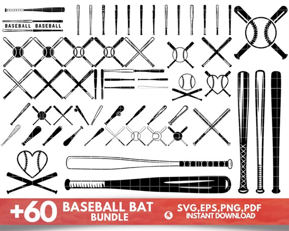 Baseball Bat SVG, Baseball Bat Clipart, Baseball Svg Bundle, Sports Svg, Baseball Cricut, Baseball Bat Vector, Baseball Bat Silhouette, Png