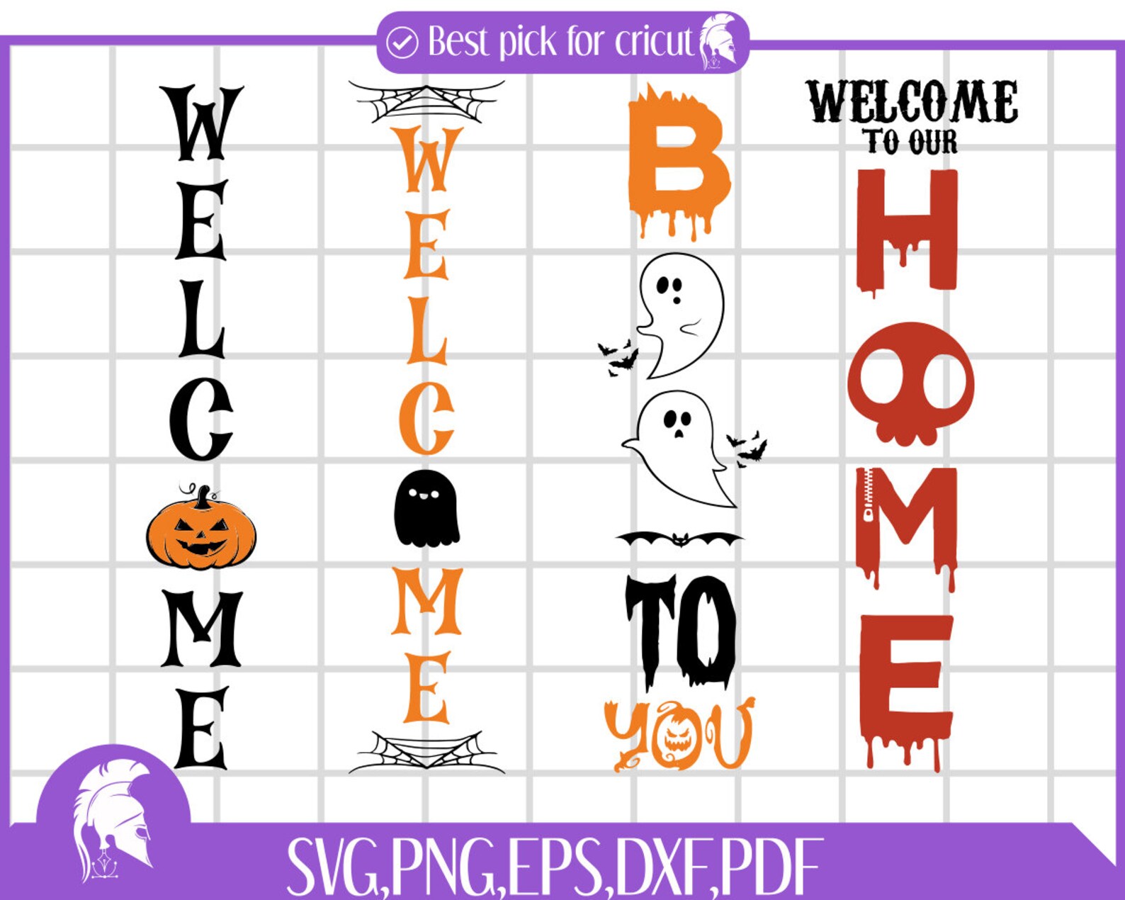 Halloween Porch Sign Svg Bundle, Welcome Sign Svg, Autumn Porch Sign ...