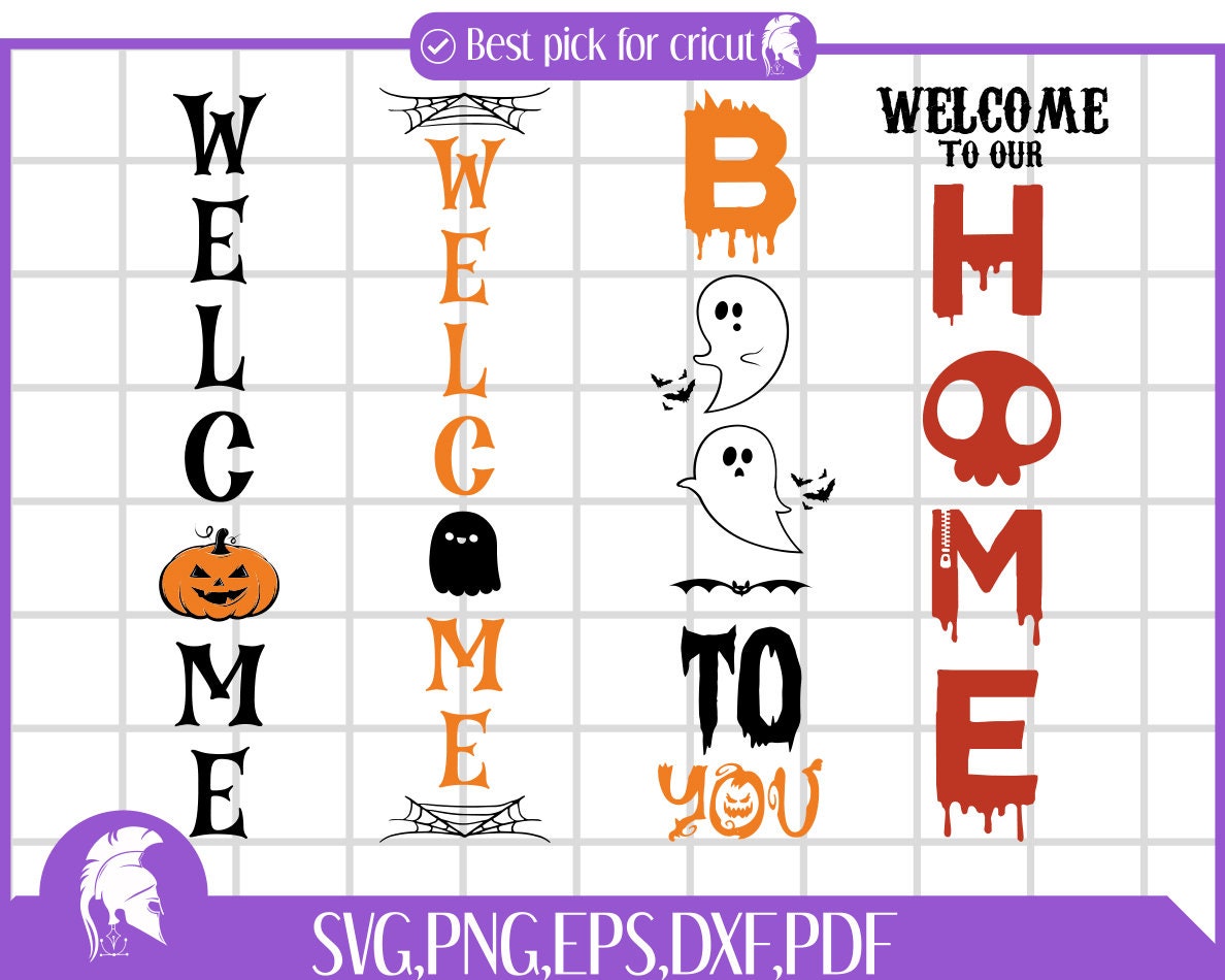 Halloween Porch Sign Svg Bundle, Welcome Sign Svg, Autumn Porch Sign ...
