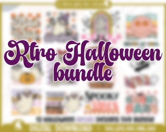 13 Retro Halloween SVG Bundle, Halloween Retro Svg, Halloween Svg, Png, Halloween Shirt Svg, Spooky Vibes Svg, Svg Cricut, Png Sublimation