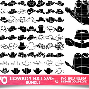 70+ Cowboy Hat SVG, Cowboy Hat Clipart, Cowboy Hat Silhouette, Files for Cricut, Cowboy Hat Cricut, Cowboy Hat Vector, Instant Download, PNG