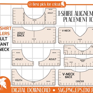 T-shirt Alignment Tool Svg,t-shirt Ruler Svg Bundle Shirt Place Guide Ruler,alignment  Svg,pdf,eps,dxf,png Files,instant Download,cricut, 