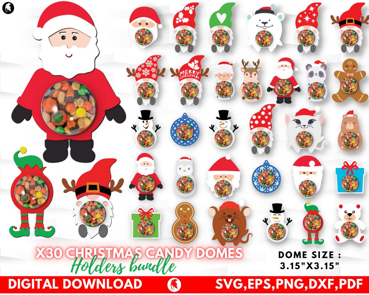 Weihnachten Candy Dome SVG Bundle, Candy Ornamente SVG, Schokoladenhalter SVG, Candy Dome SVG, Candy Ornaments SVG, Christmas Candy Halter.