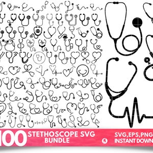 Stetoscopio Svg Bundle cuore stetoscopio Svg stetoscopio battito cardiaco infermiera vita Svg medico Svg battito cardiaco stetoscopio Svg tagliare File Silhouette