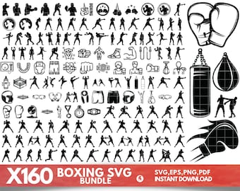 160 bundle in formato SVG di boxe, Boxe in formato SVG, sagoma di boxe, Guantoni da boxe in formato SVG, File di taglio di boxe, File di taglio in formato Svg di boxe, Clipart di boxe, Boxer in formato SVG