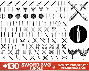Sword SVG Bundle, Sword dxf, Sword png, Sword eps, Sword vector, Sword cut files, Sword Types svg, Swords svg, Sword clipart