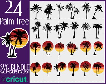 24 Retro Sunset SVG Bundle, Palm Tree svg, Vintage Retro Sunset SVG, Retro Vintage Clipart , Retro svg, Sunset SVG, Sun svg, Commercial use