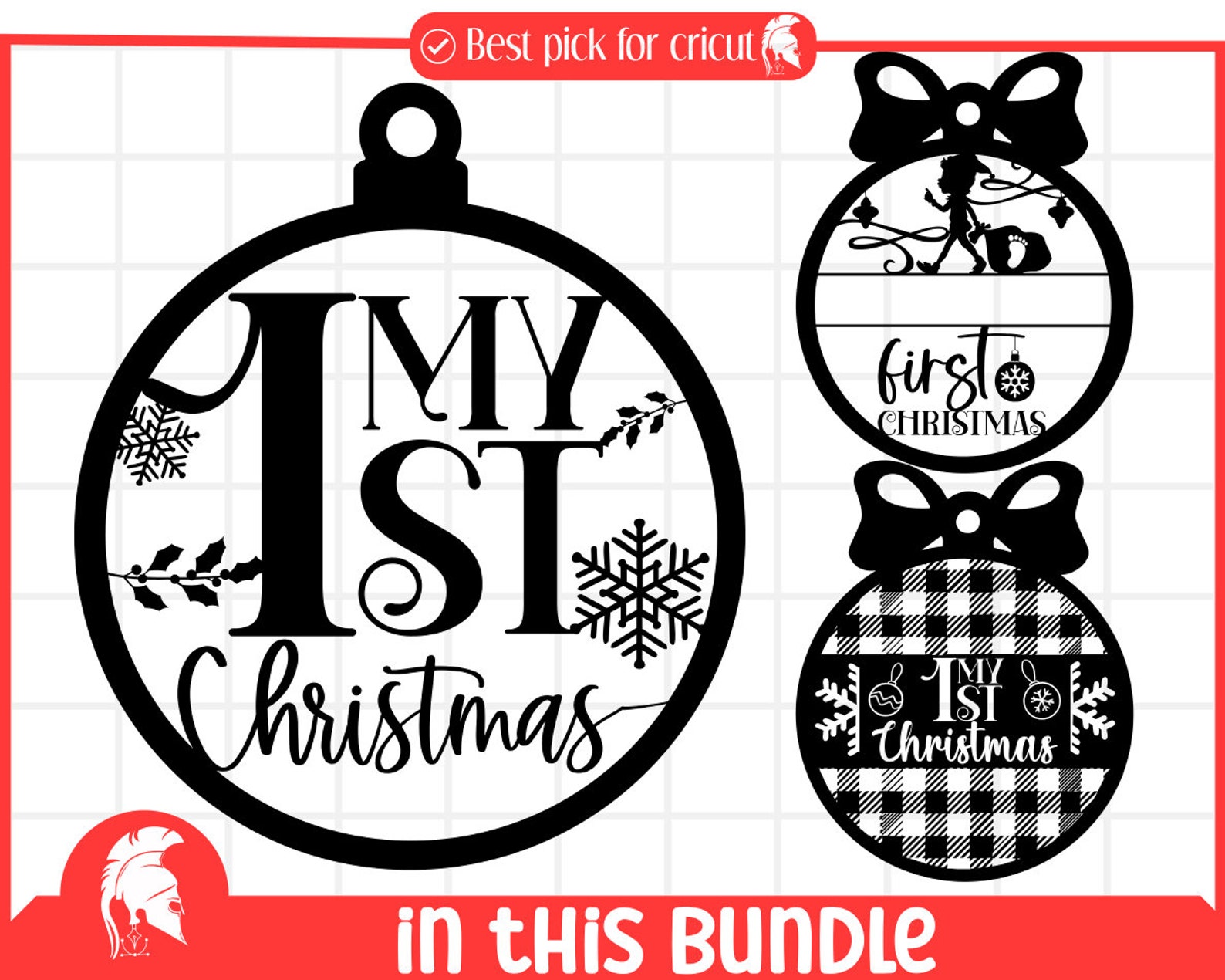 Baby First Christmas SVG, First Christmas Ornament SVG, Christmas Laser ...