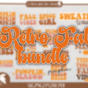レトロ フォール SVG バンドル - Automne Automne svg、Automne Rétro svg、Hello Fall svg、Hello Pumpkin svg、Pumpkin Season svg、AutomneSublimation PNG、DXF