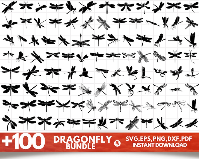 Dragonfly SVG Bundle - Dragonfly PNG Bundle - Dragonfly Clipart ...