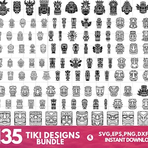 Tiki SVG Bundle - Tiki PNG Bundle - Tiki Clipart - Tiki SVG geschnitten Dateien für Cricut - Tiki Silhouette - Tiki Kopf Png Png - Tiki Totem Png