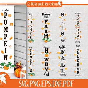 10 Fall Porch Sign SVG Bundle / Halloween Porch Sign, Autumn Porch Signs, Welcome Signs SVG Bundle, Cut Files for Cricut, Silhouette Files