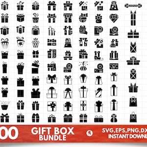 100+ Geschenkbox SVG Bundle - Geschenkbox PNG Bundle - Geschenkbox Clipart - Geschenkbox SVG geschnitten Dateien für Cricut - Geschenkbox Silhouette - Geschenke SVG