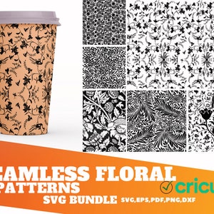 6 Leather Tooled svg, pattern designs svg, western pattern png, Seamless Patterns Floral Svg, floral svg laser