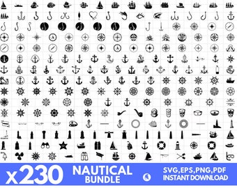 NAUTICAL SVG, Nautical Bundle Svg, Sailing Svg, Anchor Svg, Ocean Life Svg, Fish Svg, Nautical Clipart, Nautical Cut Files For Cricut