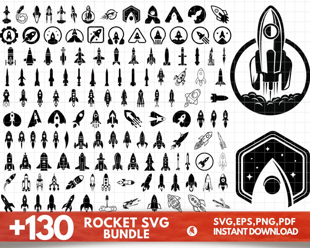 Rocket SVG Bundle, Rocket Dxf, Rocket Png, Rocket Eps, Rocket Vector ...